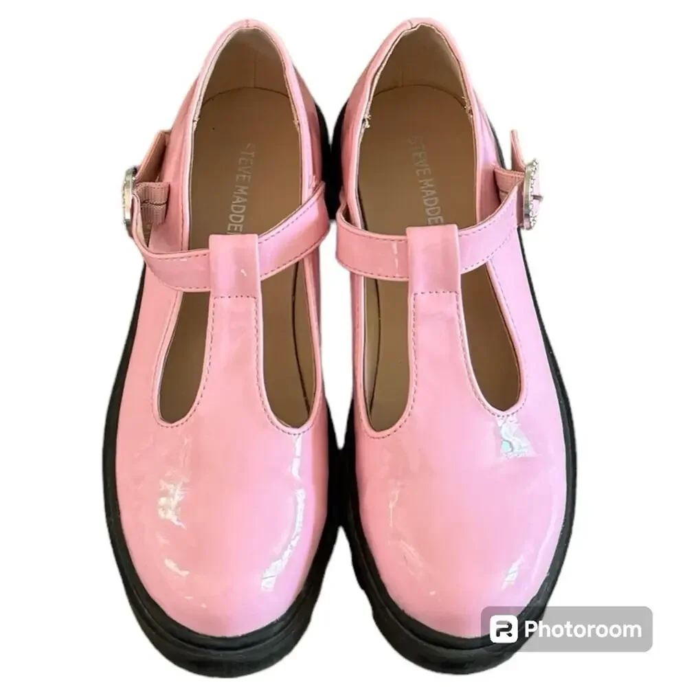 Steve Madden Girls Shoes Suzey Mary Jane Bubble Gum Pink Patent Size 3